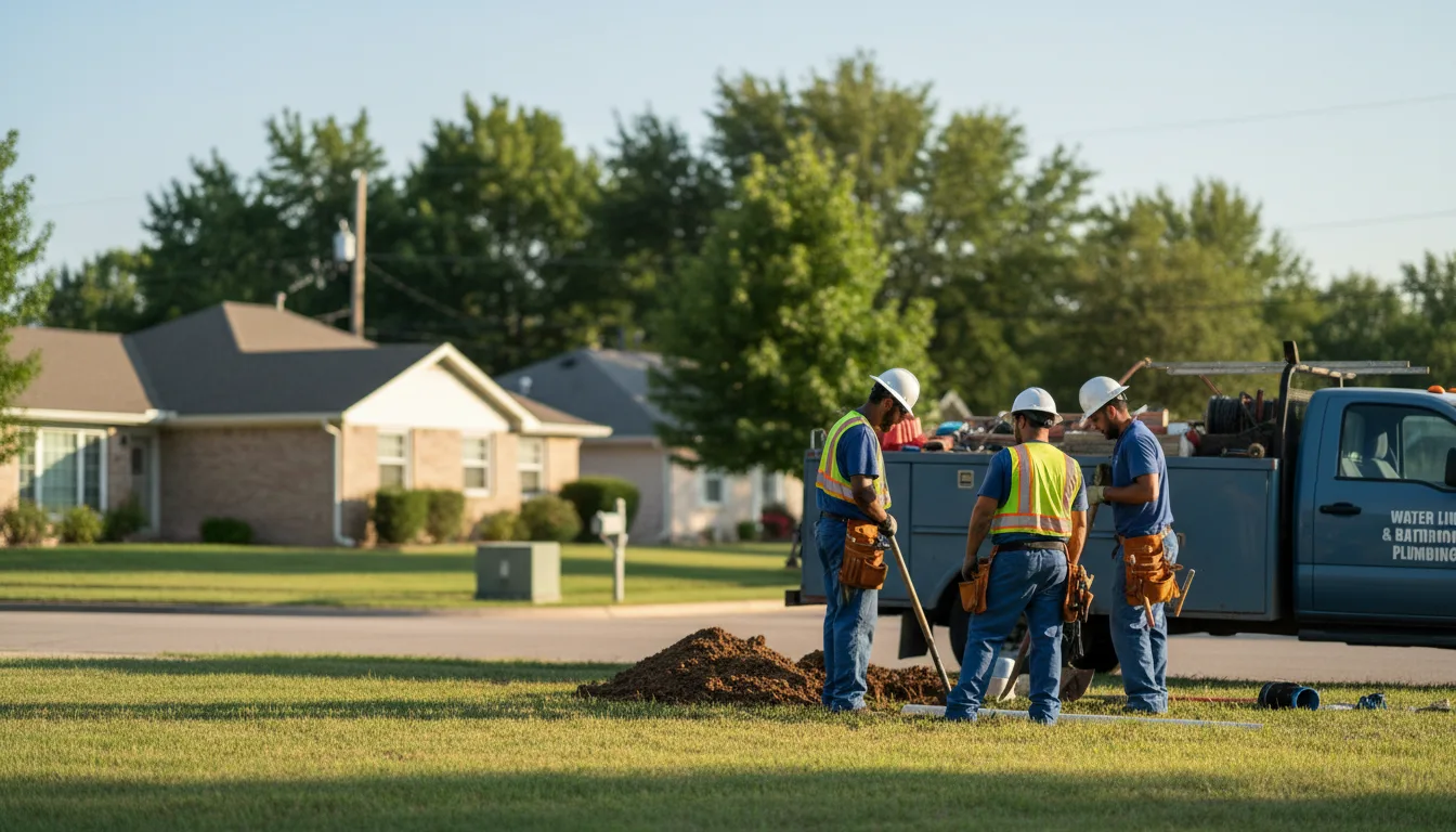 Residential water line and bathroom plumbing service in Douglass, TX